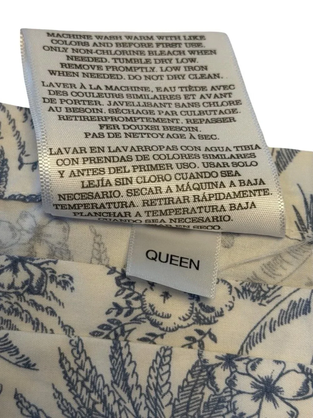Tommy Bahama Home Queen Flat Fitted Sheet Standard Sham 20x26 Blue White Tropica